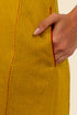 Sleeveless long dress in linen with v-neckline